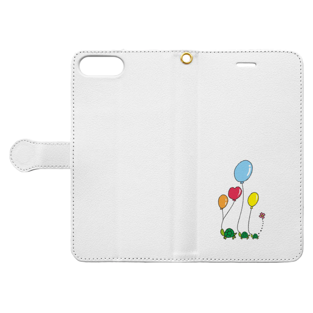 Kamekichiのかめさんと風船 Book-Style Smartphone Case:Opened (outside)