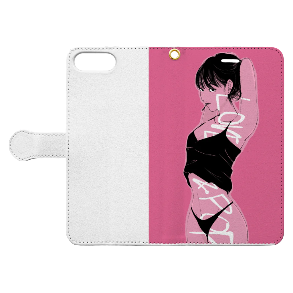 タナカ ヒロキのpink! Book-Style Smartphone Case:Opened (outside)