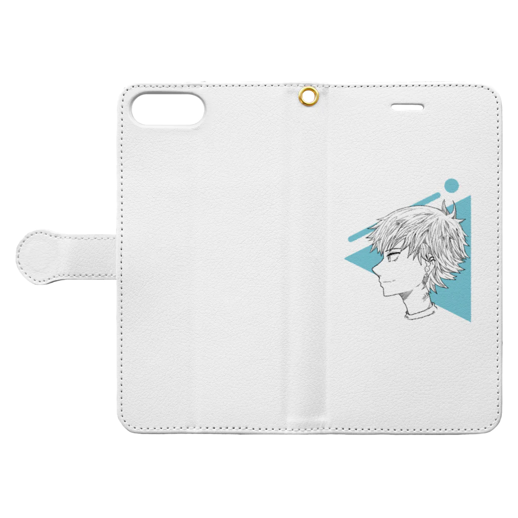 mitoの水縹色 Book-Style Smartphone Case:Opened (outside)