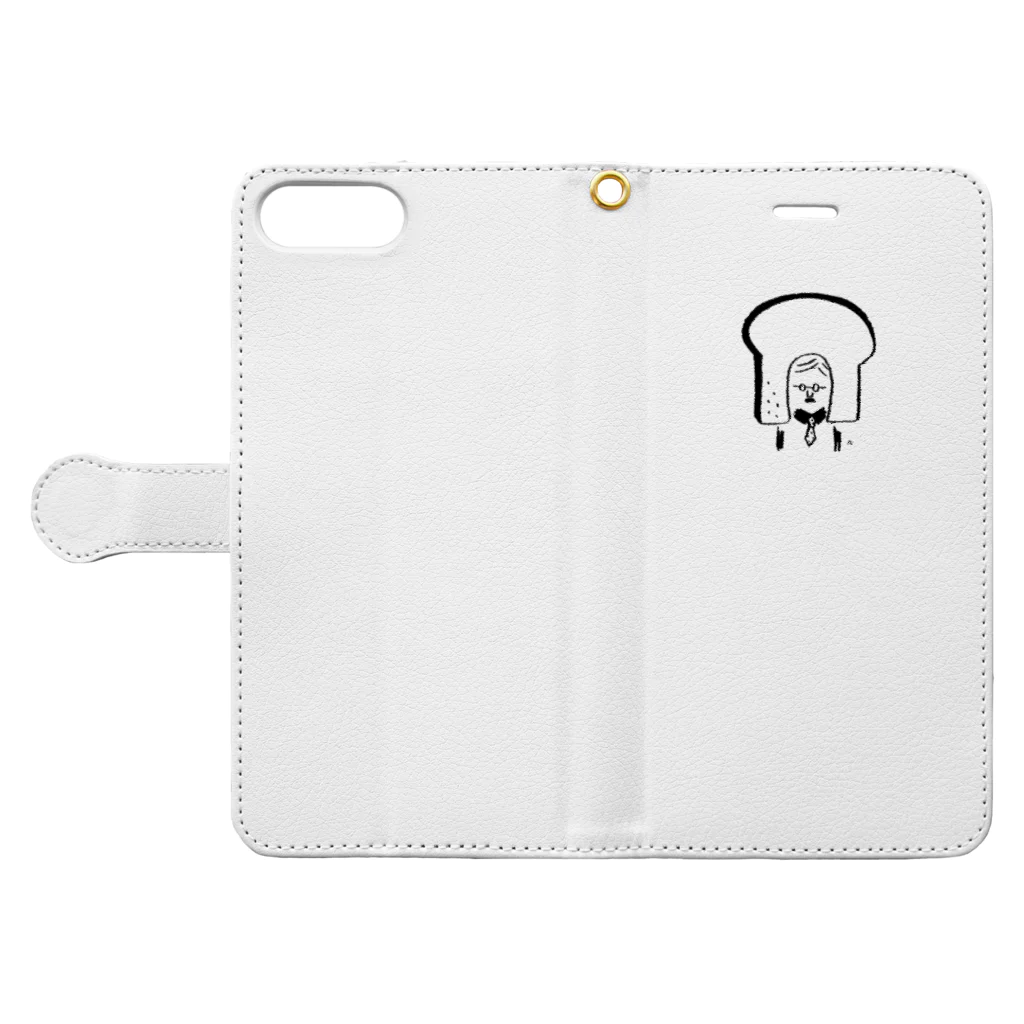 rica-asanumaの食パンおじさん Book-Style Smartphone Case:Opened (outside)