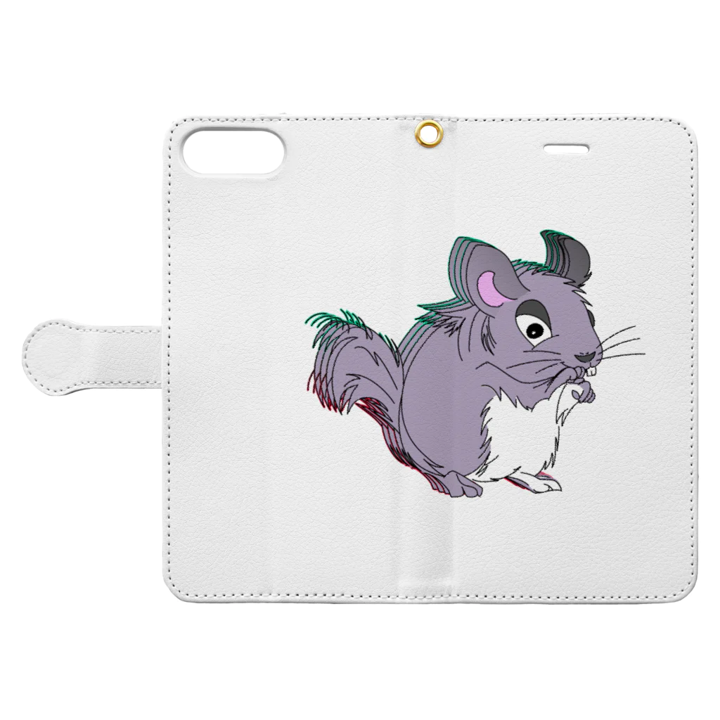 N3 ArtWorksのNAUGHTY CHINCHILLA Book-Style Smartphone Case:Opened (outside)