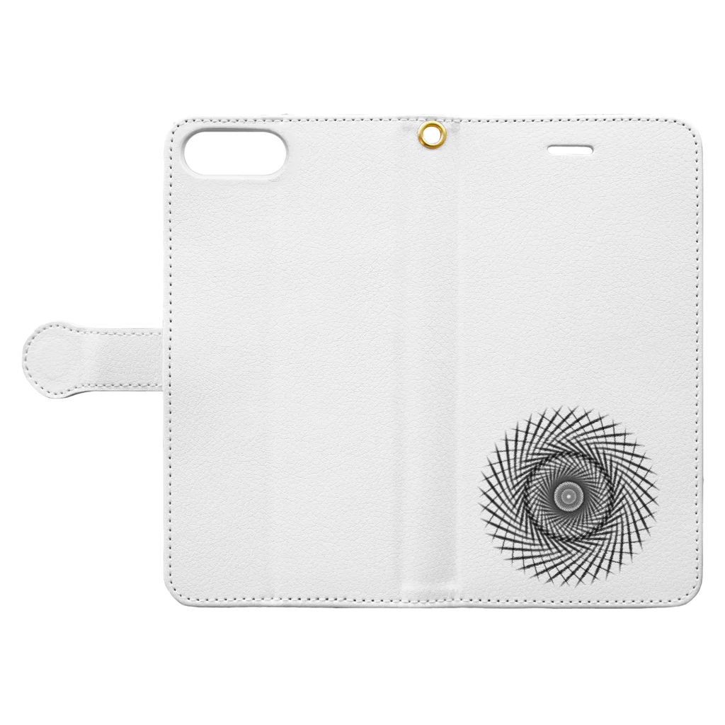 soundのcircle (ミニ) Book-Style Smartphone Case:Opened (outside)