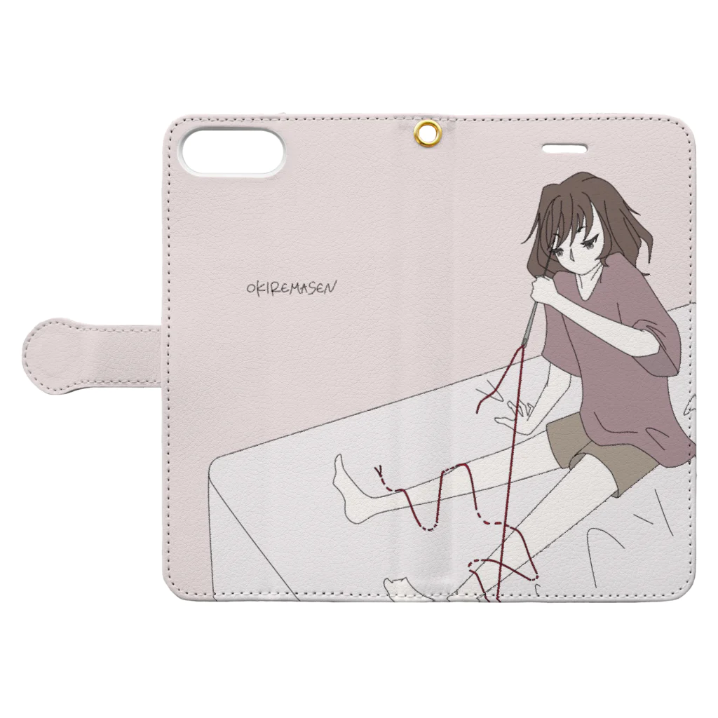 午前五時のうとうとの起きれません Book-Style Smartphone Case:Opened (outside)