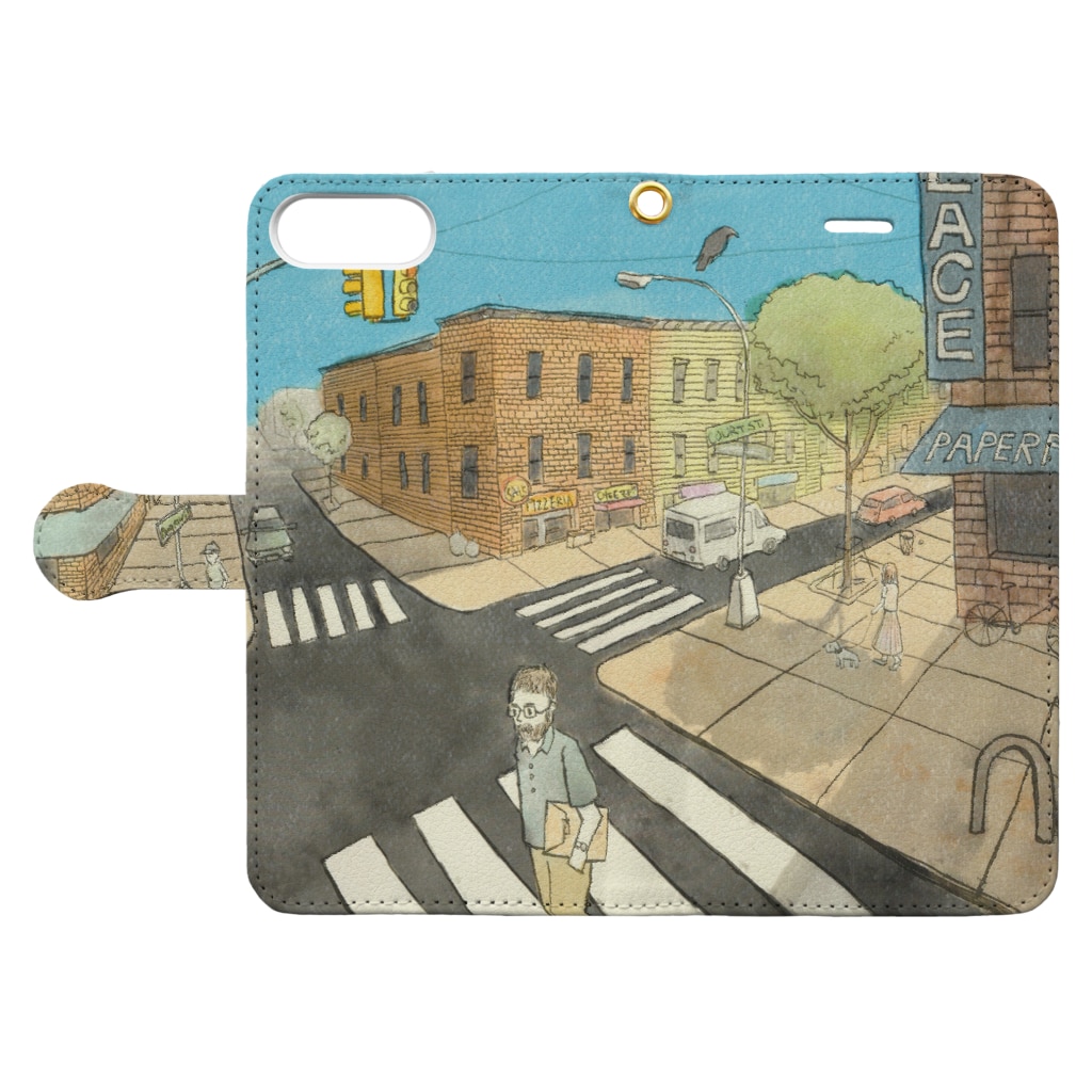 EMK SHOPSITE のBROOKLYN [colored] Book-Style Smartphone Case:Opened (outside)