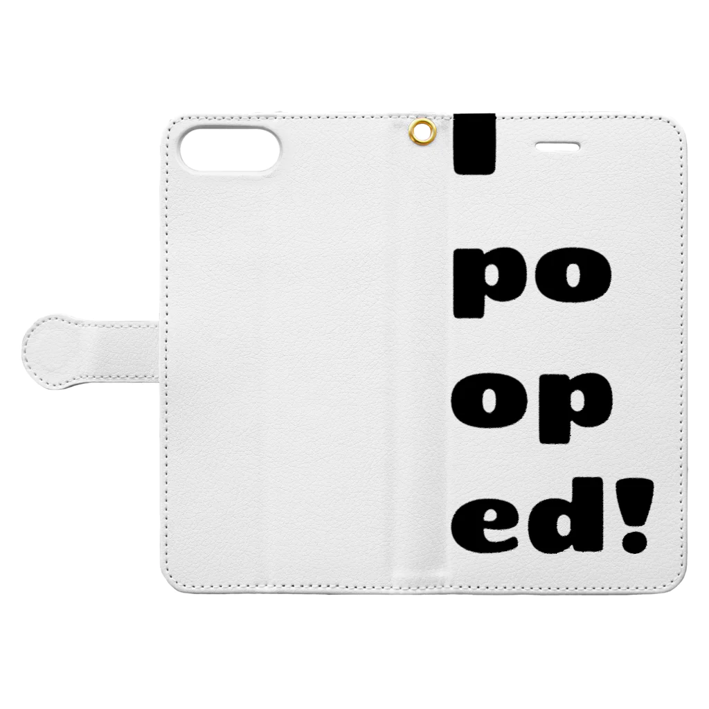 下品なうんちのうんちでたよ！I pooped! Book-Style Smartphone Case:Opened (outside)