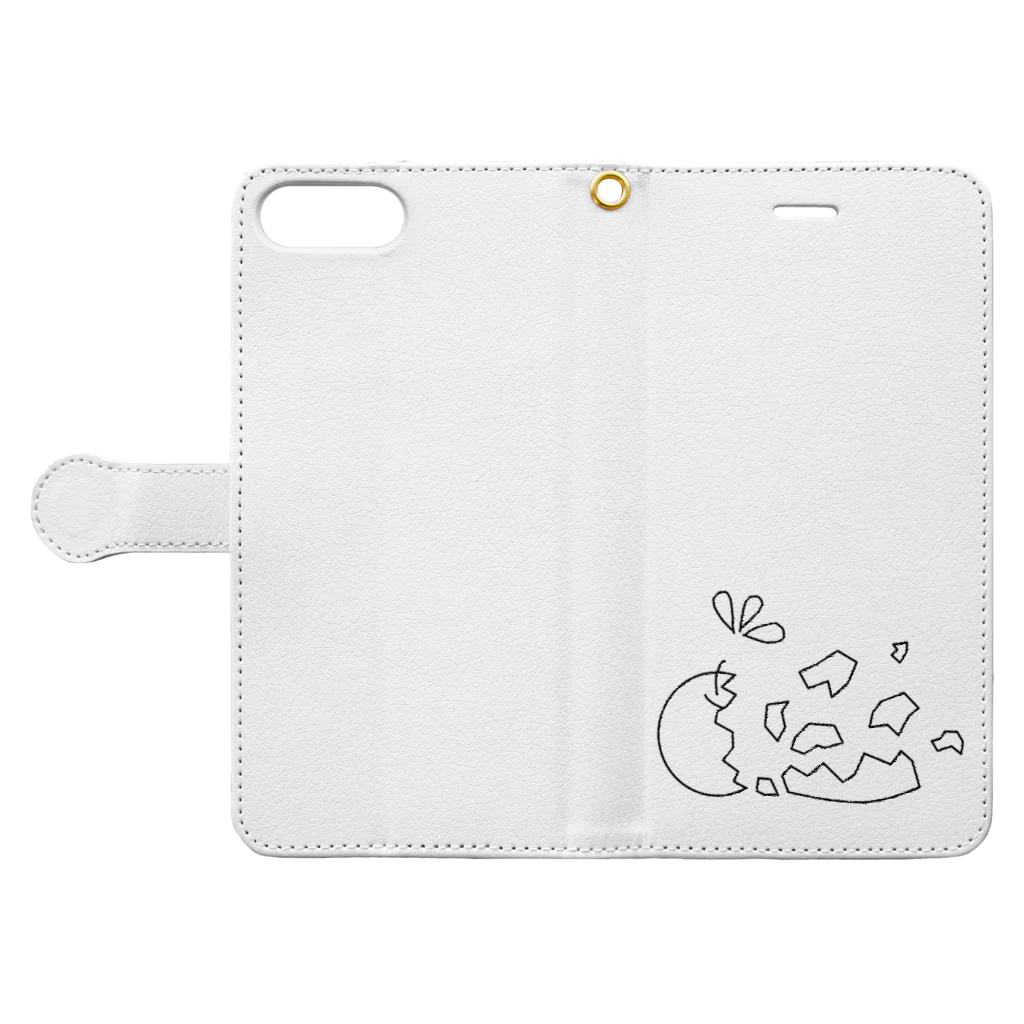 812nishinoの破壊　林檎 Book-Style Smartphone Case:Opened (outside)