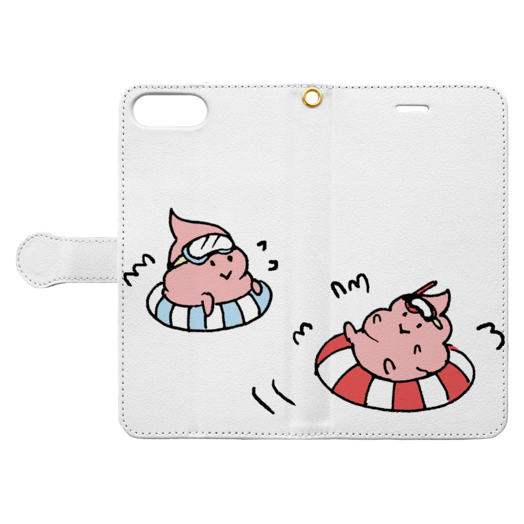 segasworksのUNCHIKUN(水遊び） Book-Style Smartphone Case:Opened (outside)