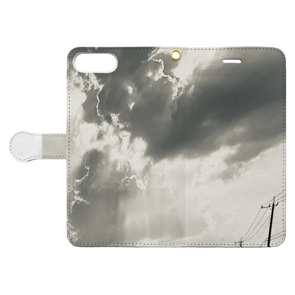 🐠の雨が上がった空 Book-Style Smartphone Case:Opened (outside)