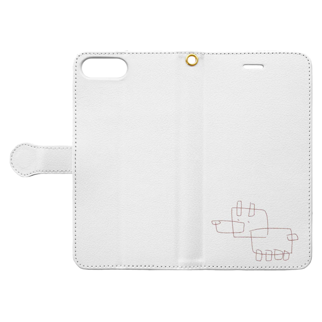 はっしうむのふれーむ犬 Book-Style Smartphone Case:Opened (outside)