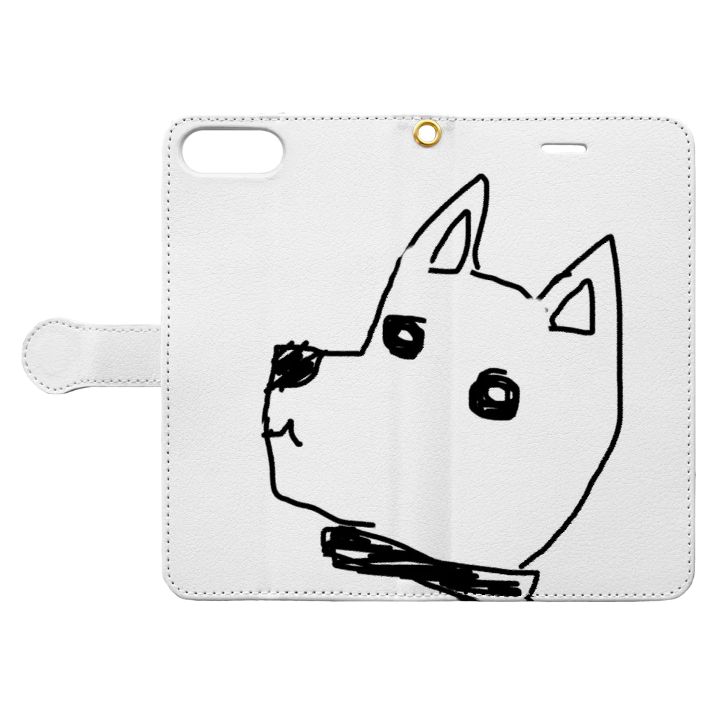 ꧁あふぇくしょん꧂の犬を描いてと言われました。 Book-Style Smartphone Case:Opened (outside)