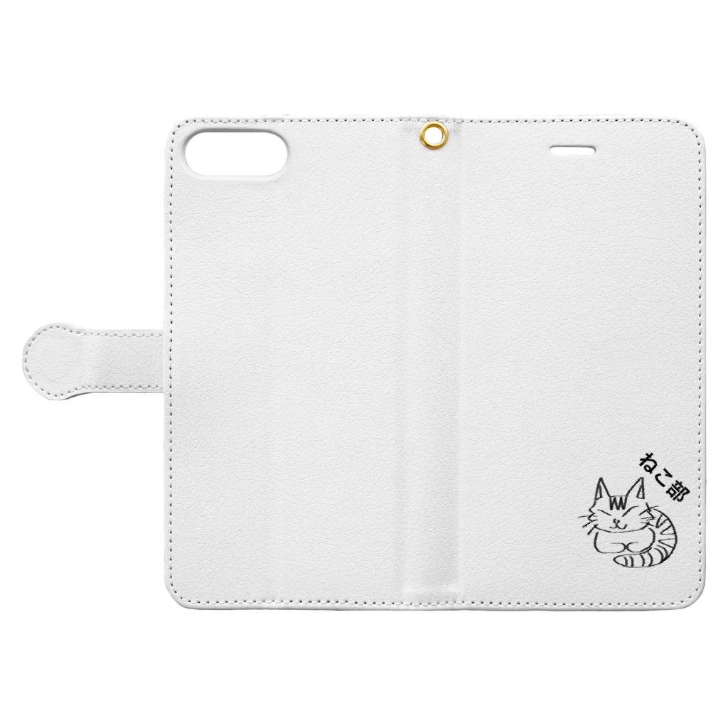 ねこ部のねこ部 茶トラ Book-Style Smartphone Case:Opened (outside)