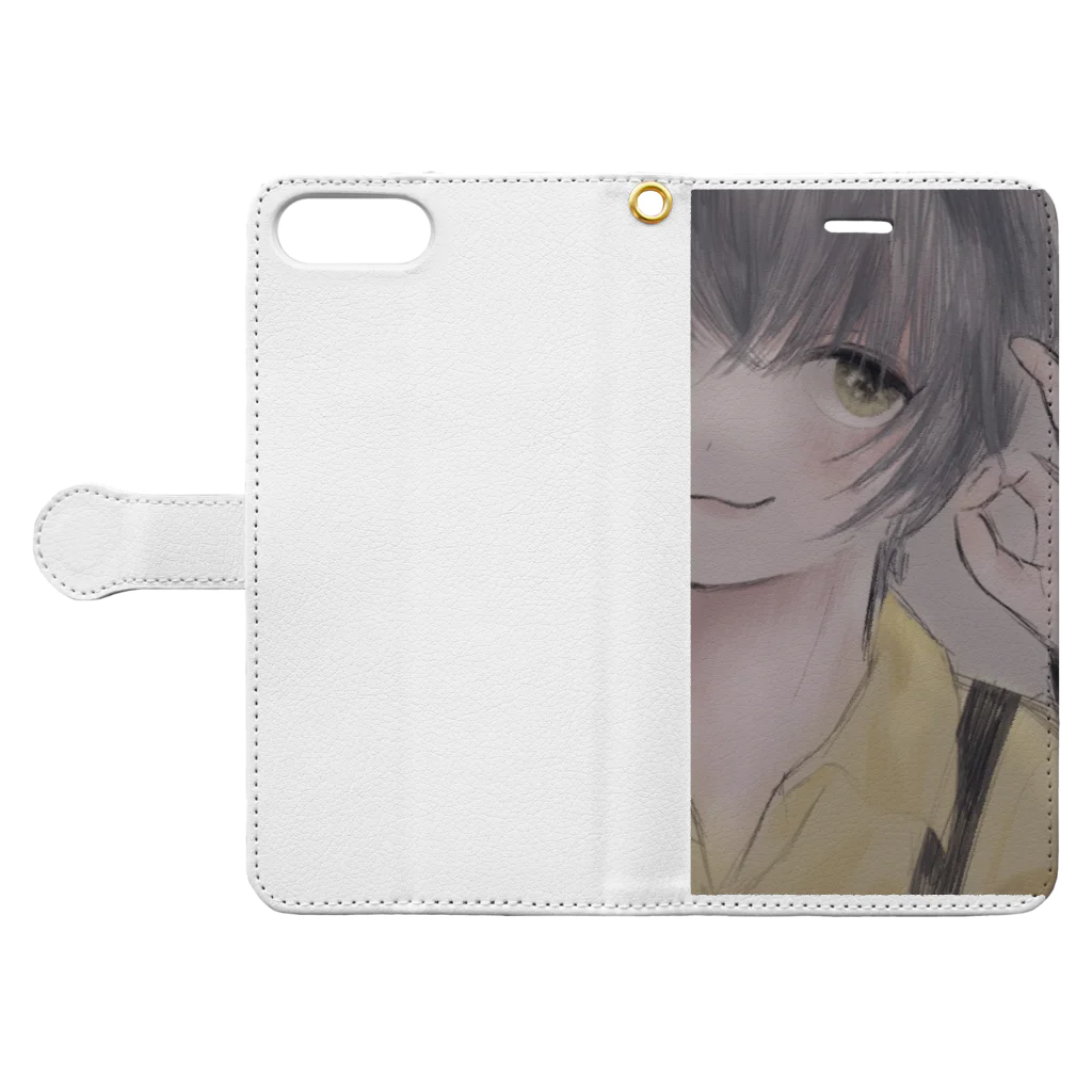 くすこの世渡り上手な少年くん Book-Style Smartphone Case:Opened (outside)