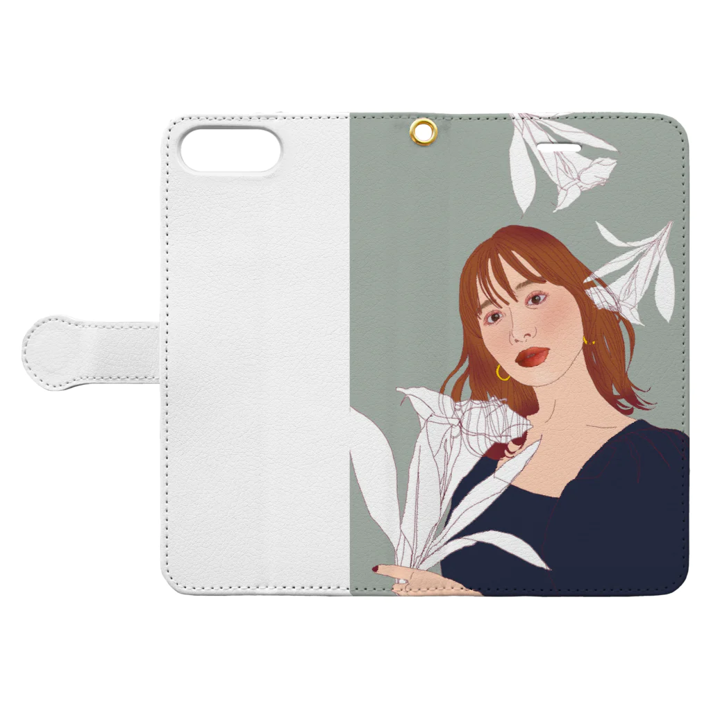 ゆうみのy Book-Style Smartphone Case:Opened (outside)