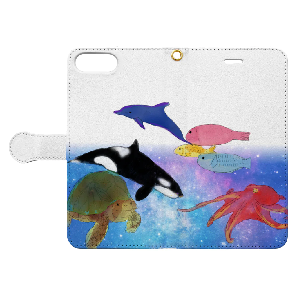 St.SKの水族館 Book-Style Smartphone Case:Opened (outside)