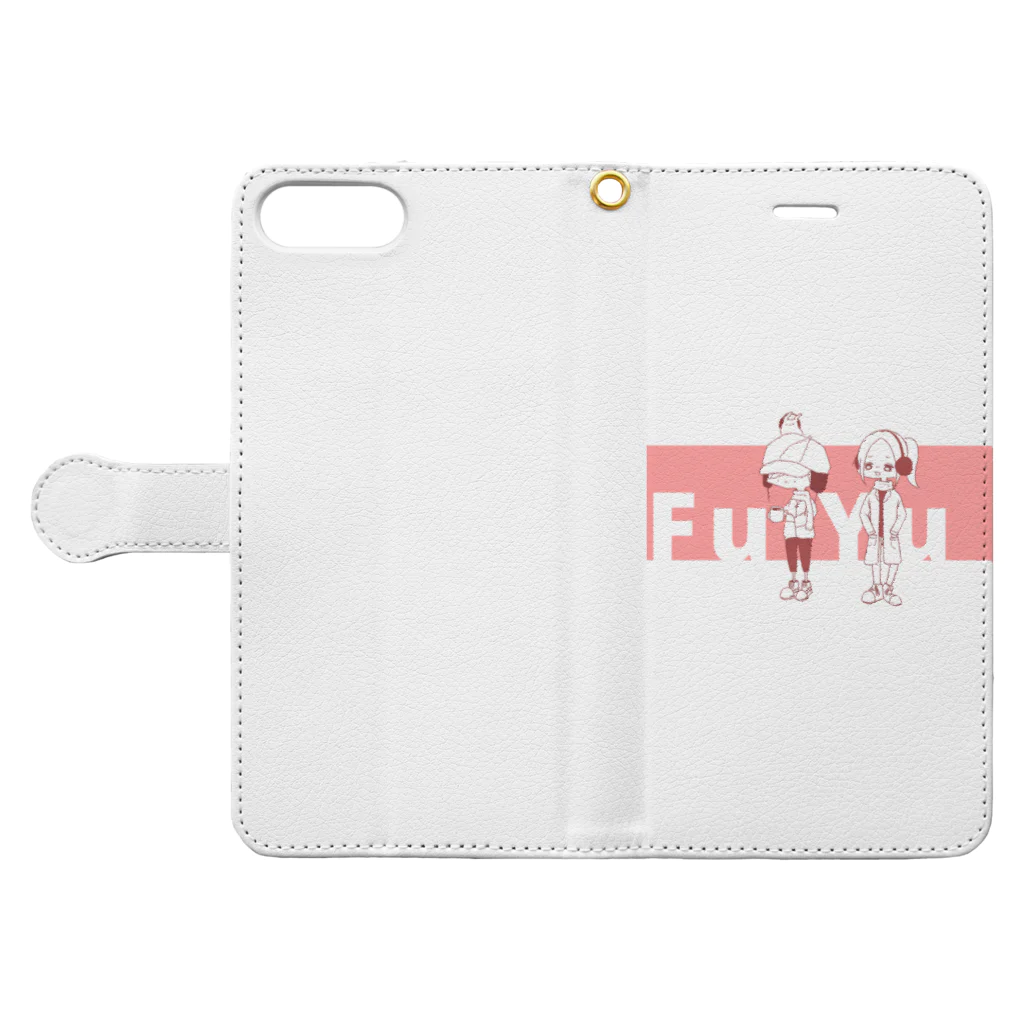 うるうの冬の装い Book-Style Smartphone Case:Opened (outside)