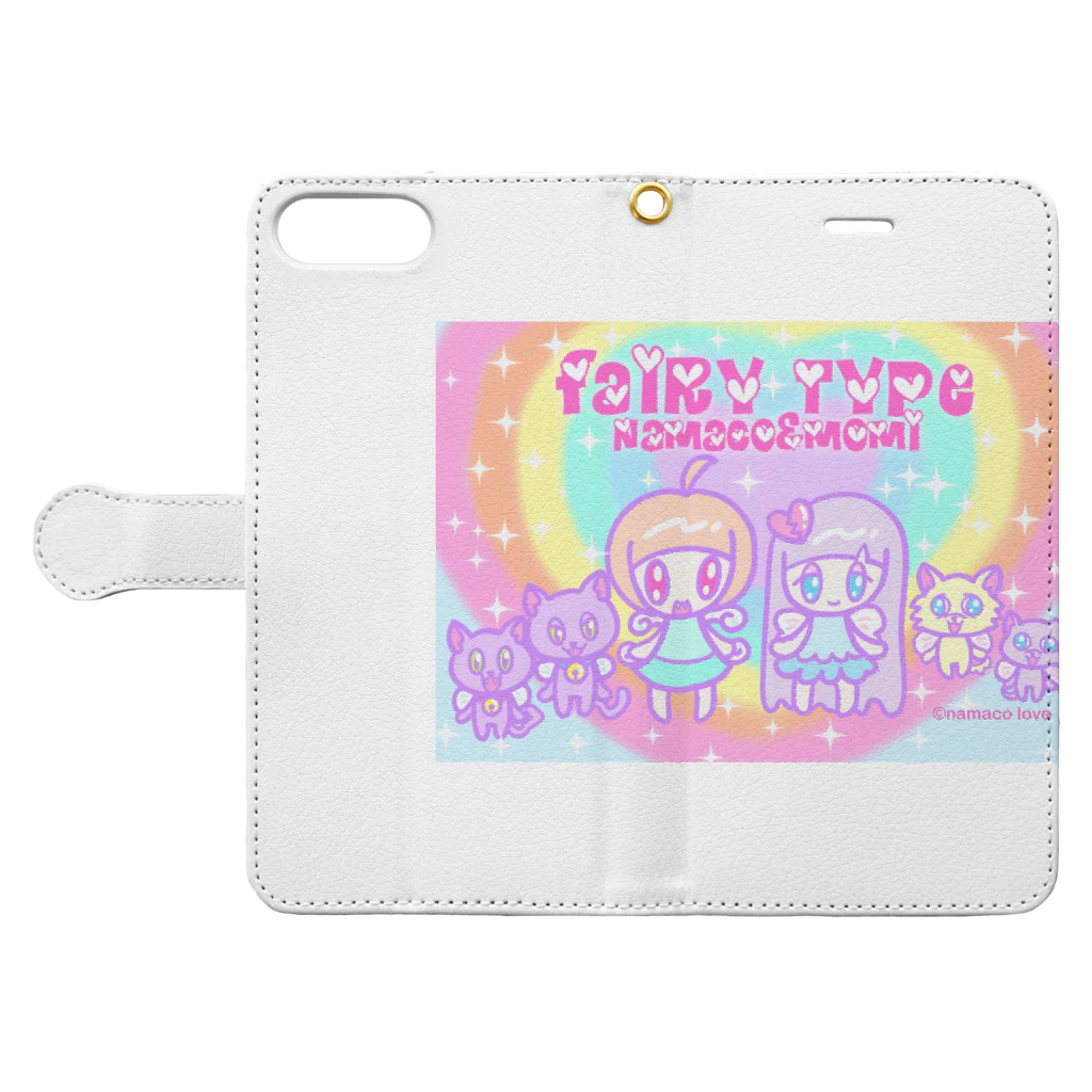 ナマコラブ💜👼🏻🦄🌈✨のfairy type NAMACOLOVE 手帳型スマホケースを開いた場合(外側)