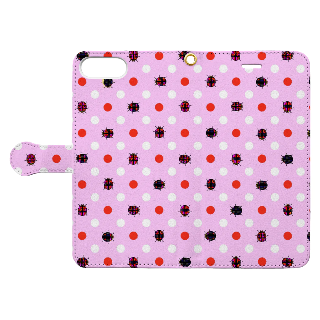 くいなの母のだんだらけpink Book-Style Smartphone Case:Opened (outside)