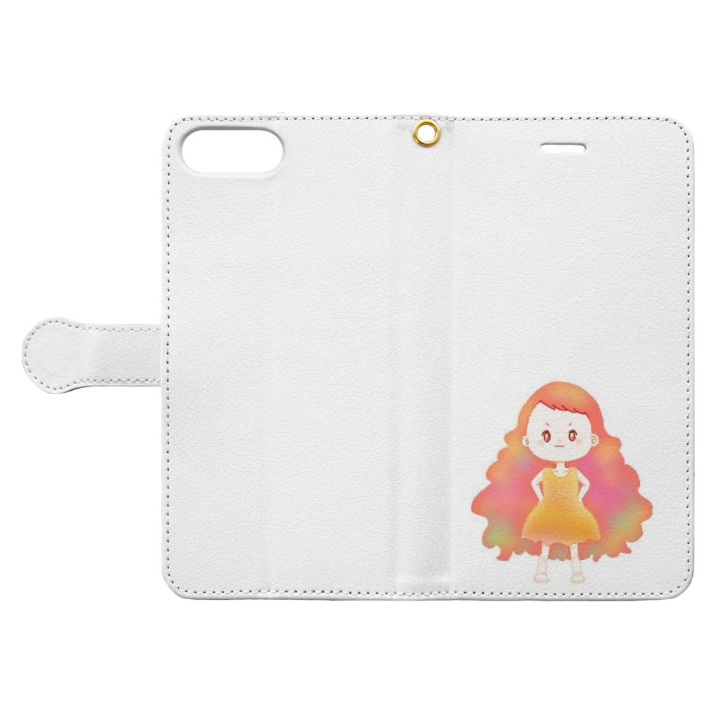 Love  corinの太陽を着た女の子 Book-Style Smartphone Case:Opened (outside)