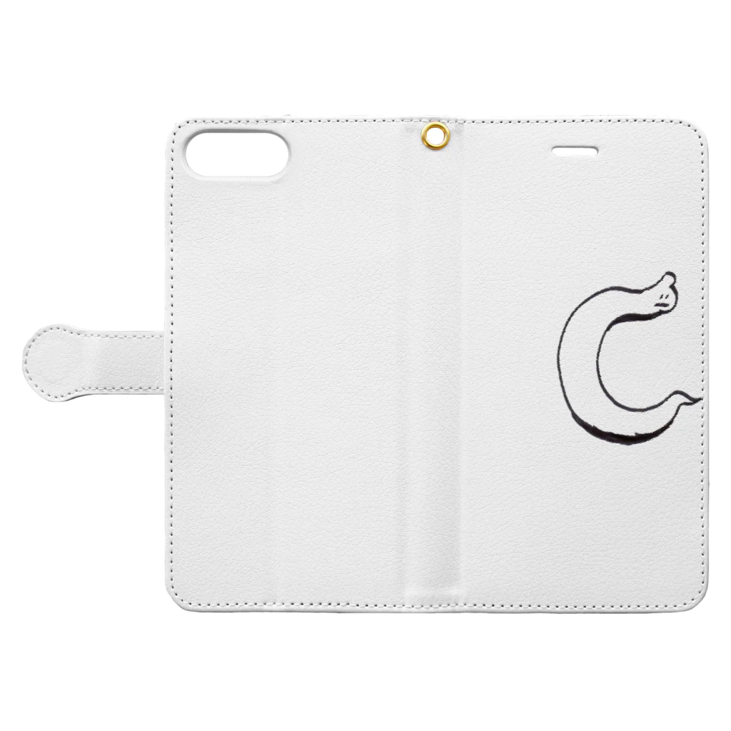 Kenji373goto shopのモクモクくんアルファベットシリーズ"C" Book-Style Smartphone Case:Opened (outside)