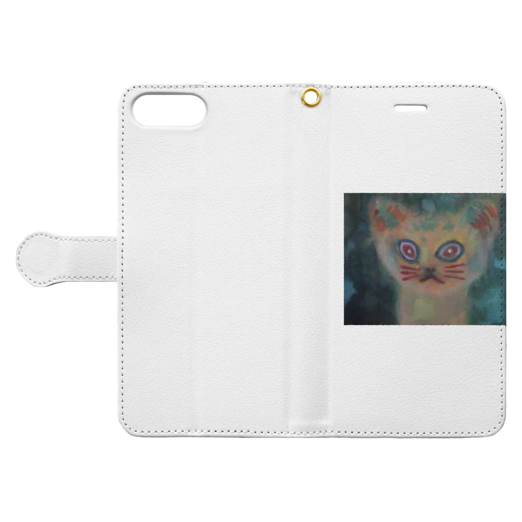 カズイのネコアートのcatart Book-Style Smartphone Case:Opened (outside)