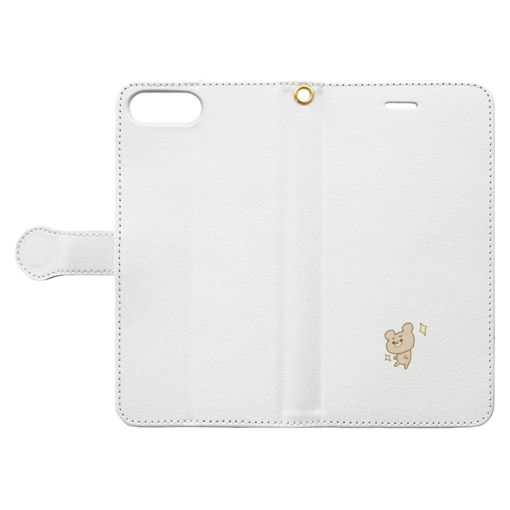 komのくまとはっちゃんのくまくまさんのドヤ顔 Book-Style Smartphone Case:Opened (outside)