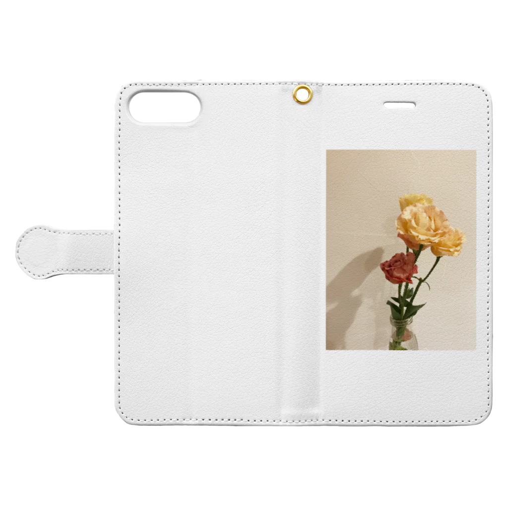 ma-santiの日常に花を Book-Style Smartphone Case:Opened (outside)