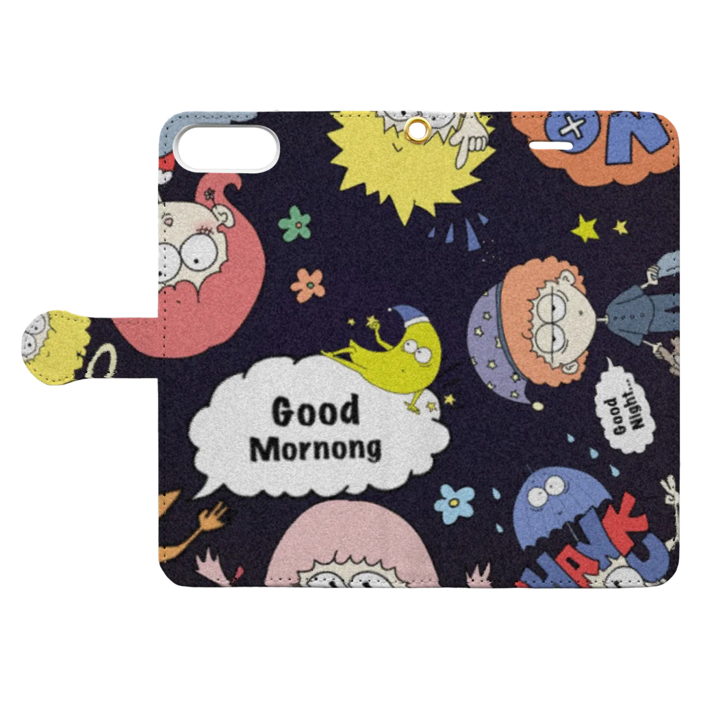 #morの#mor  Book-Style Smartphone Case:Opened (outside)