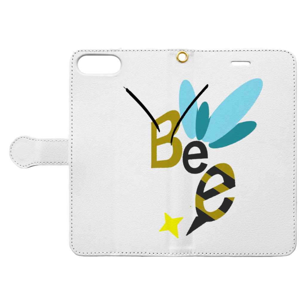 ハーフなお店のBee(蜂) Book-Style Smartphone Case:Opened (outside)