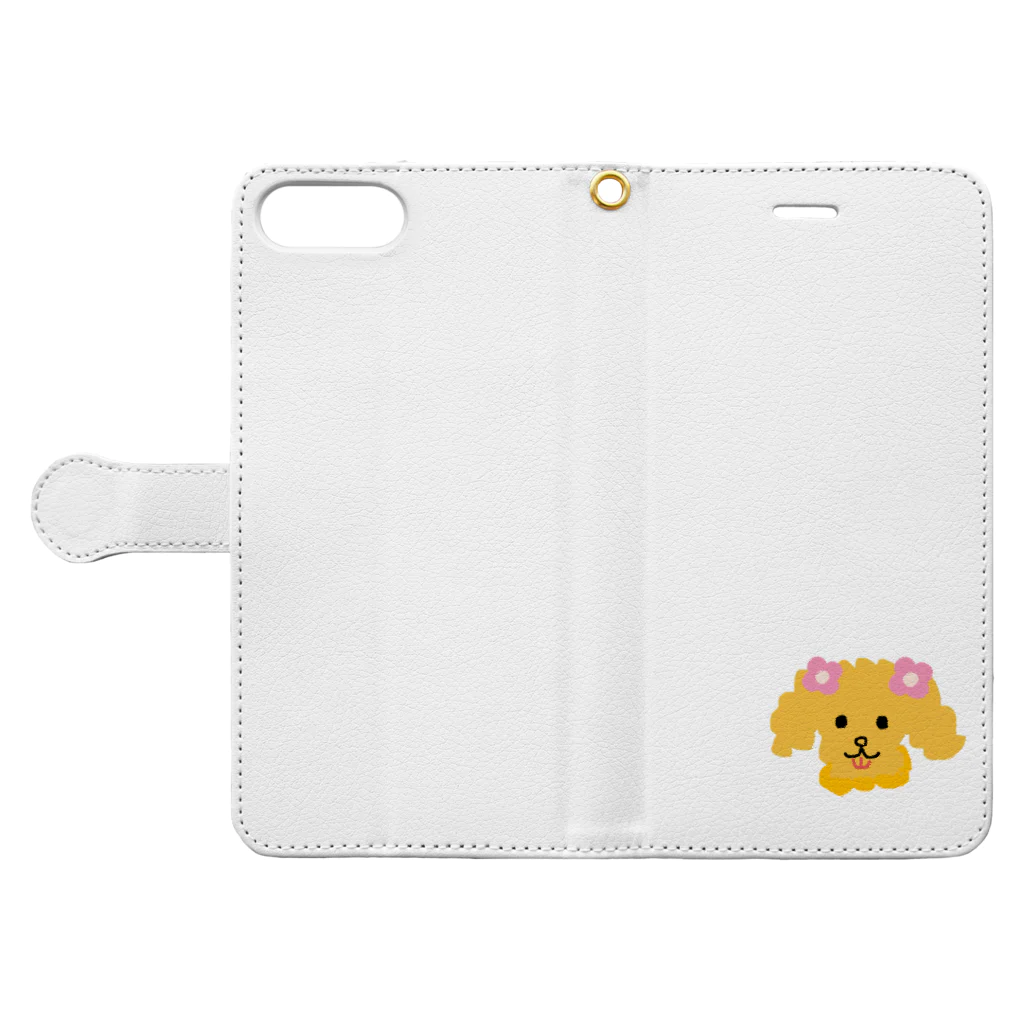 胡実クルミのボサボサもこもこヘアーの犬 Book-Style Smartphone Case:Opened (outside)