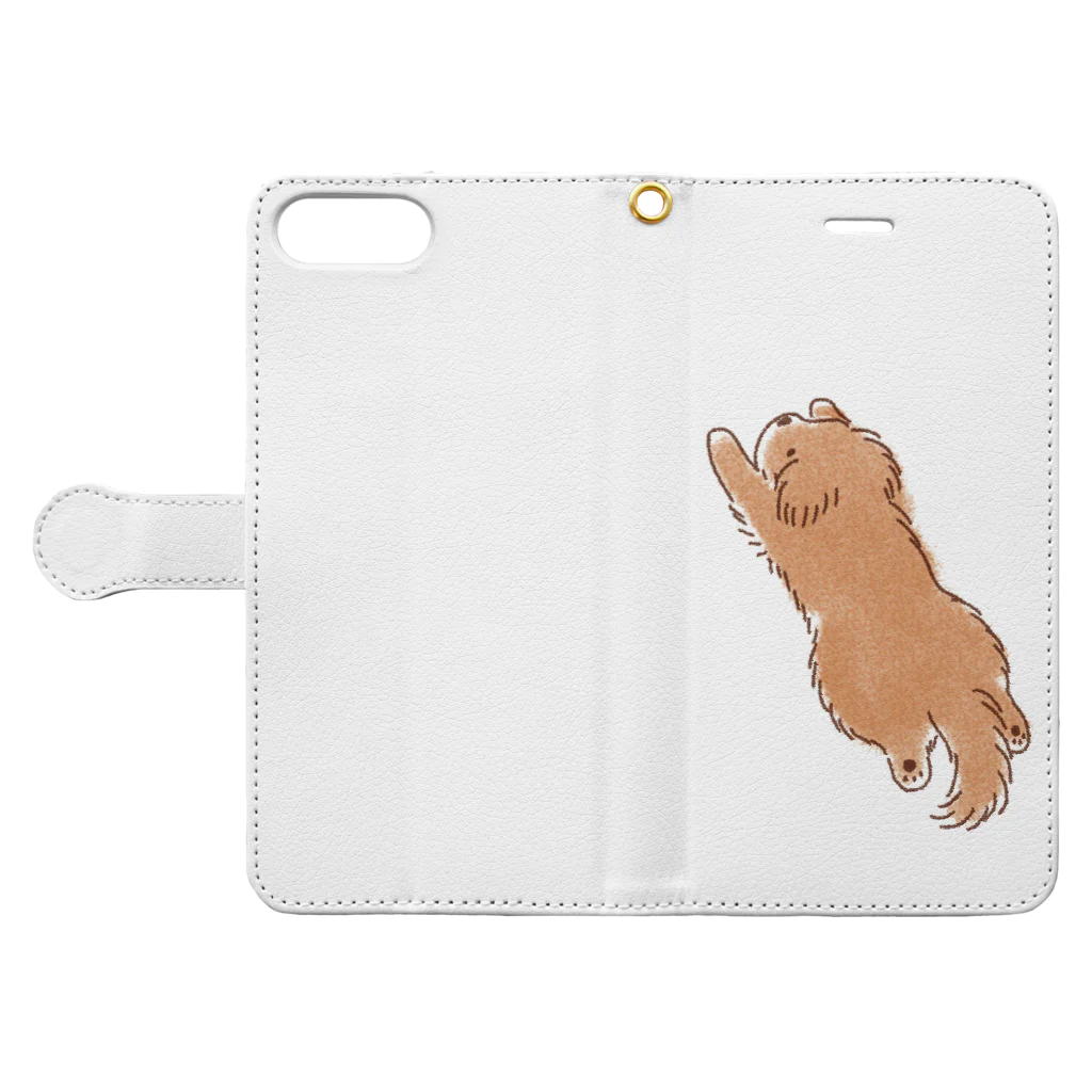 こぐま犬てんすけグッズショップのこぐま犬スーパーマンのポーズ Book-Style Smartphone Case:Opened (outside)