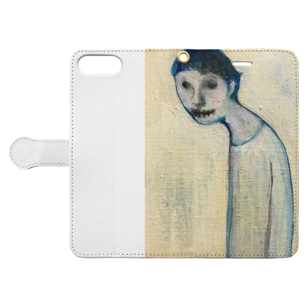 tomopの猫背の人 Book-Style Smartphone Case:Opened (outside)