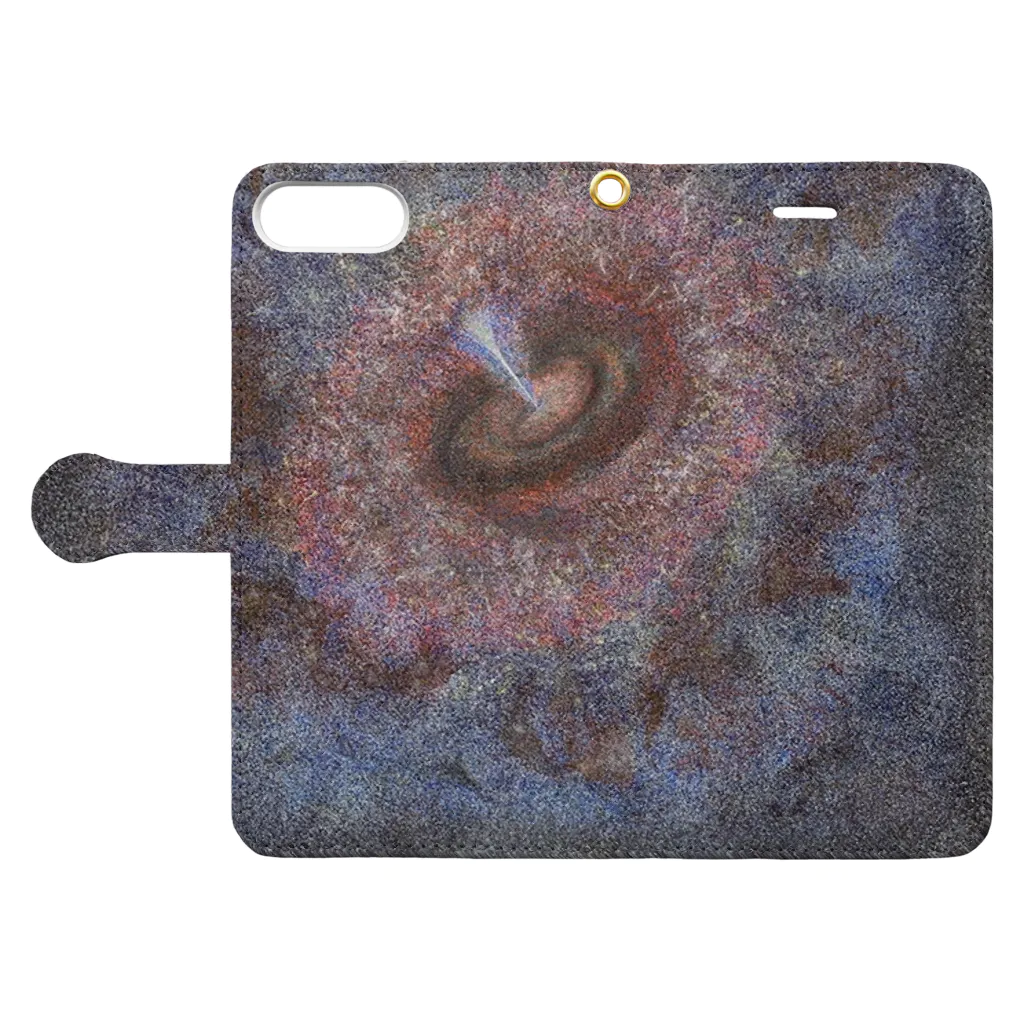 宇宙点描画~水華~のcosmic 073 Book-Style Smartphone Case:Opened (outside)