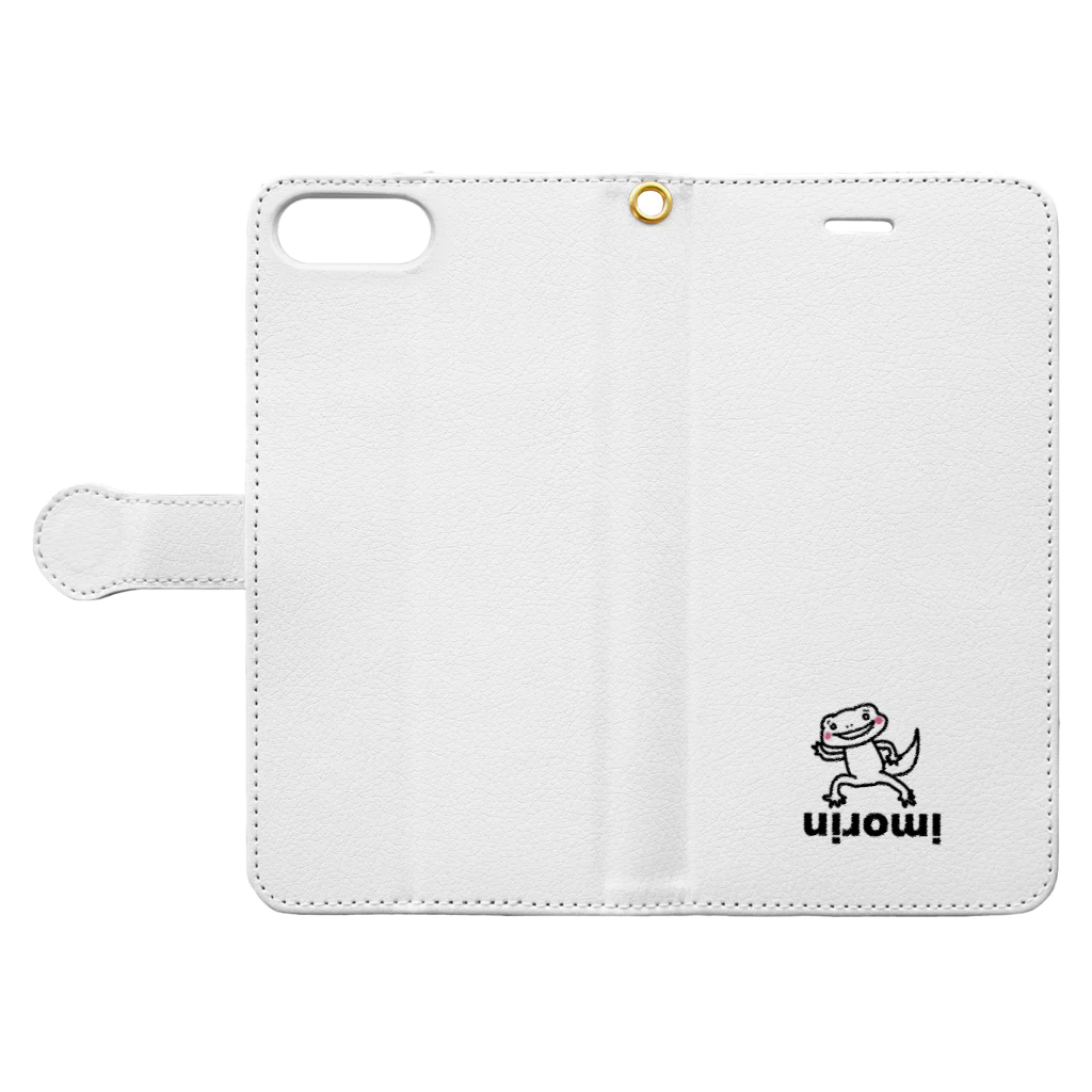  imorinのしんぷるイモリん Book-Style Smartphone Case:Opened (outside)