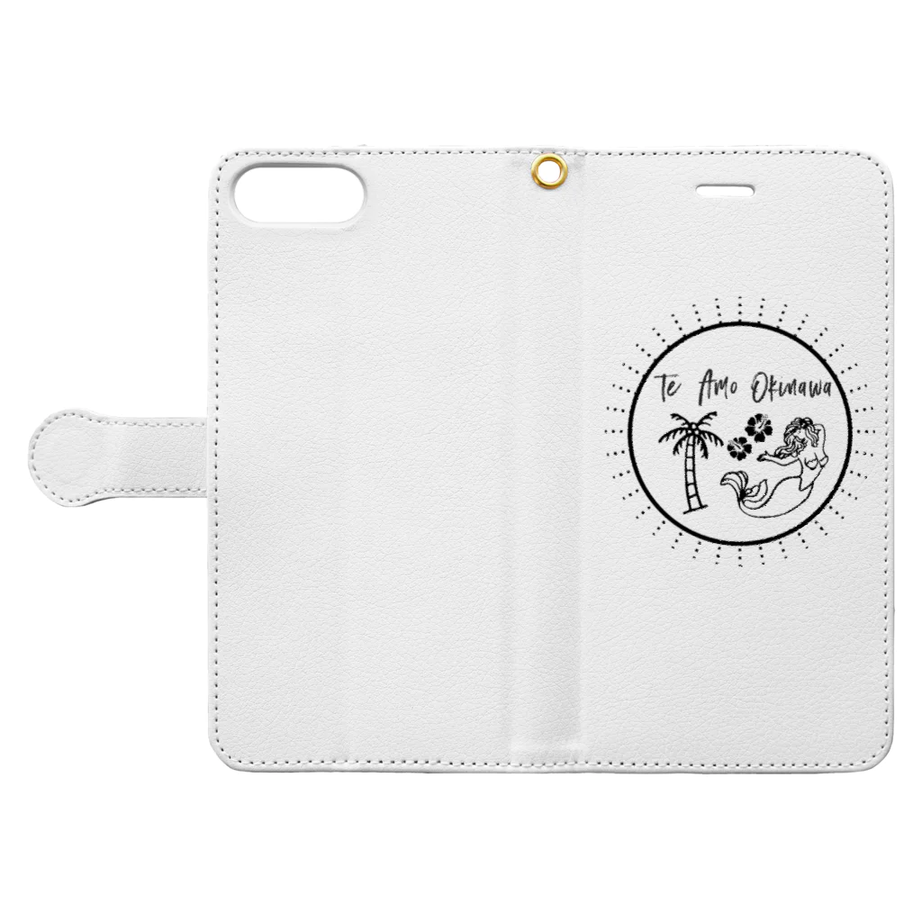 Te Amo OkinawaのTe Amo Okinawa〜ヤシの木前で待ち合わせ♡〜 Book-Style Smartphone Case:Opened (outside)