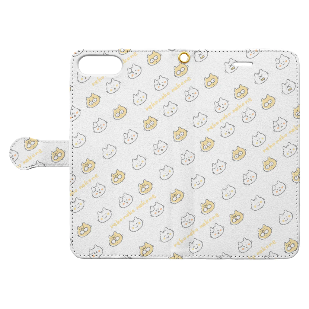 umi_oheyaのねこねこねこね Book-Style Smartphone Case:Opened (outside)