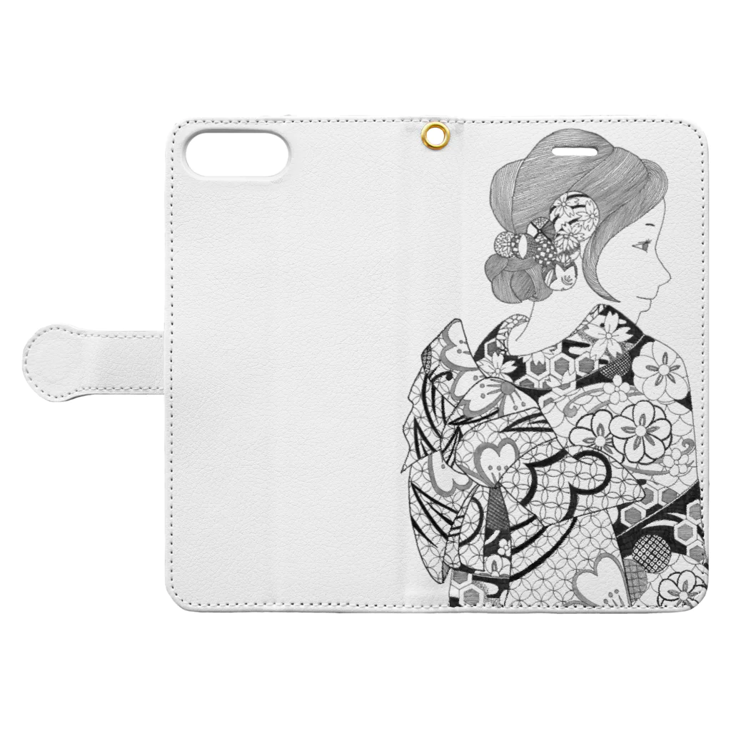 6の帯の人 Book-Style Smartphone Case:Opened (outside)