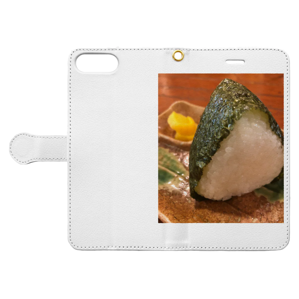 園村のおみせのぼくはおむすびが食べたいんだなぁ Book-Style Smartphone Case:Opened (outside)