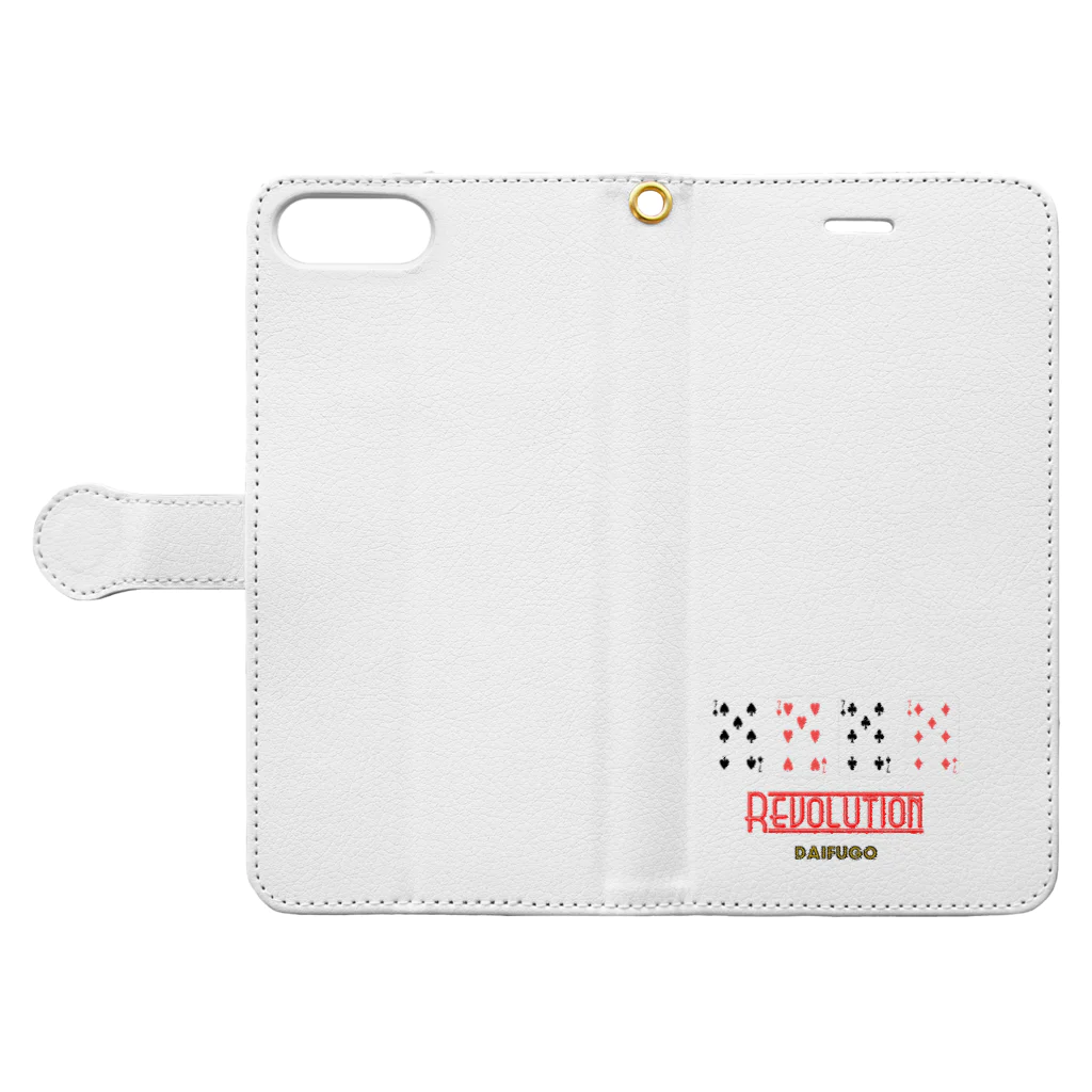 よろづ屋 安宅彦一長船のRevolution Type-A Book-Style Smartphone Case:Opened (outside)