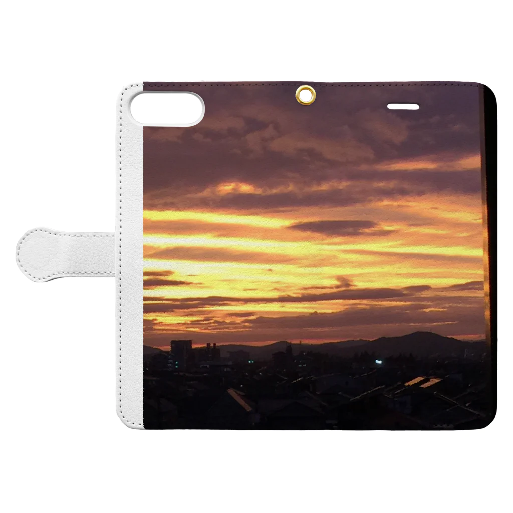 Nao Sakamoto Abeの情熱&black sunset  Book-Style Smartphone Case:Opened (outside)