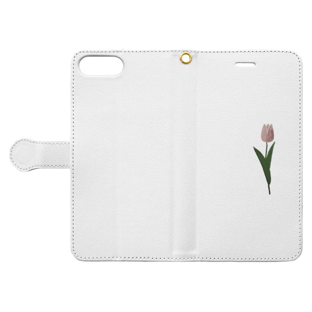 rilybiiのpink × tulip Book-Style Smartphone Case:Opened (outside)