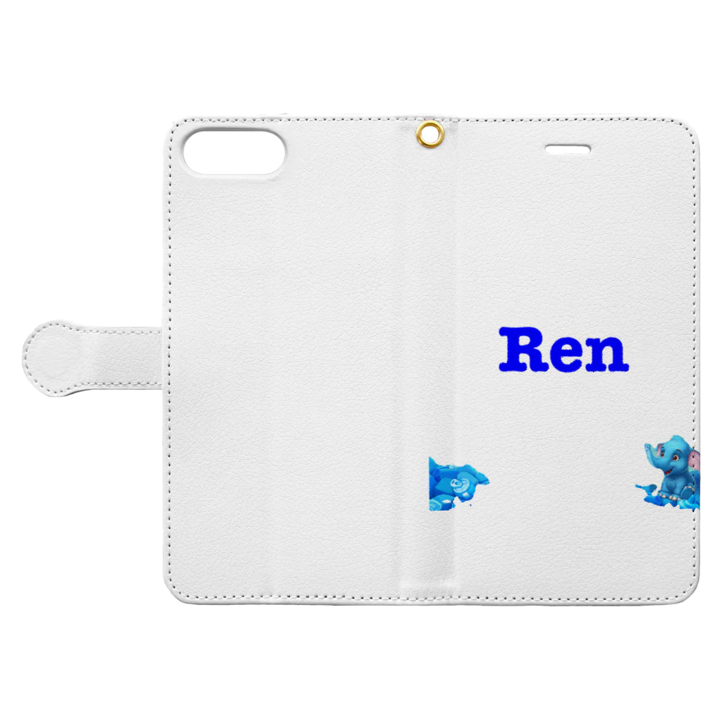 猫族＊犬族の部屋の猫族＊犬族の部屋『Ren』3 Book-Style Smartphone Case:Opened (outside)
