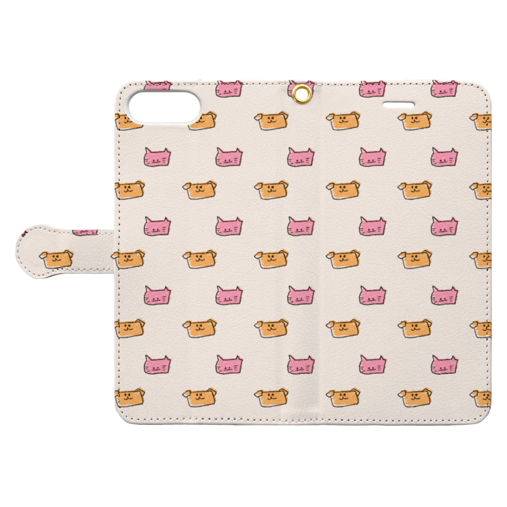 Ensankikenchanのいぬとねこ Book-Style Smartphone Case:Opened (outside)