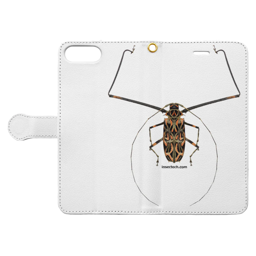 insectech.comのテナガカミキリ Book-Style Smartphone Case:Opened (outside)