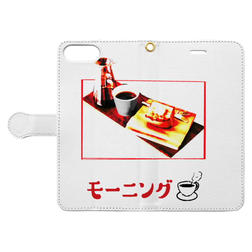 Danke Shoot Coffeeのモーニングセット２ Book-Style Smartphone Case:Opened (outside)