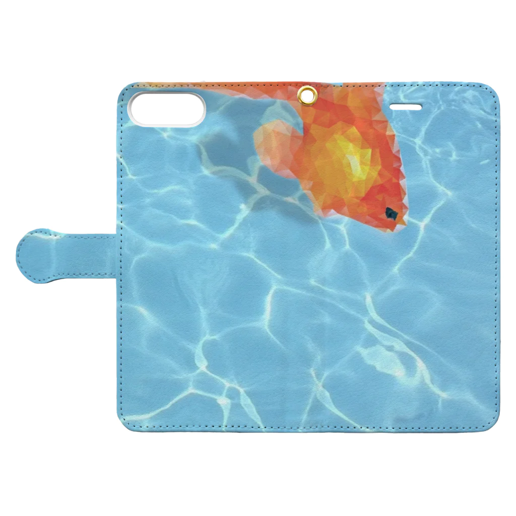 SHOP 318のカクカク金魚 Book-Style Smartphone Case:Opened (outside)