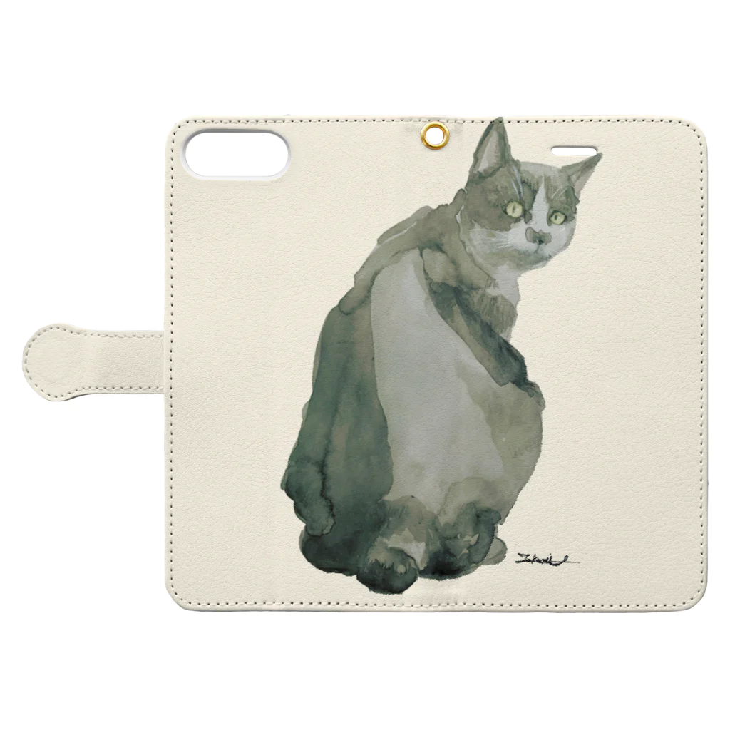 SANADATAKUMIの猫好きのための Book-Style Smartphone Case:Opened (outside)