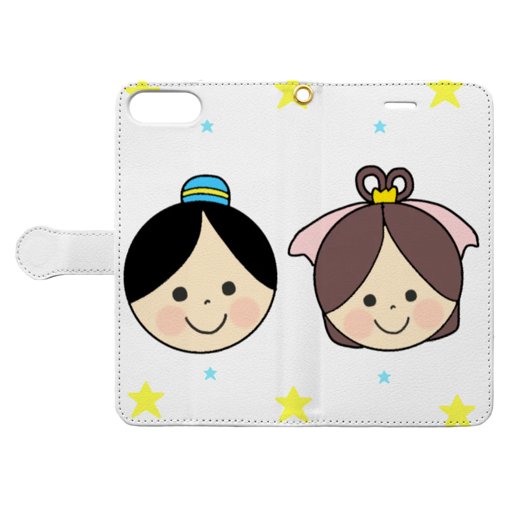 YuuのYuuオリジナルイラスト27 彦星と織姫 Book-Style Smartphone Case:Opened (outside)