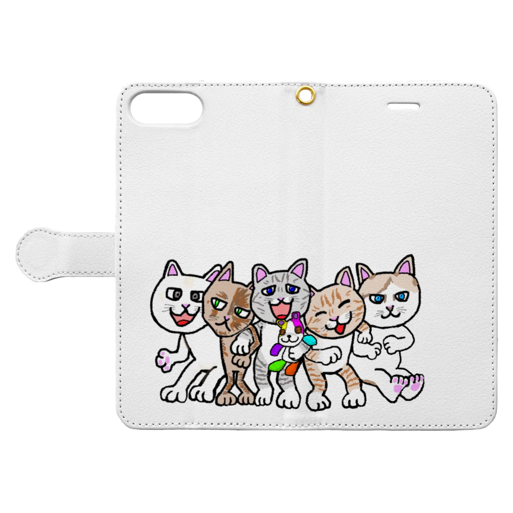 ksの猫ちゃんファミリー Book-Style Smartphone Case:Opened (outside)