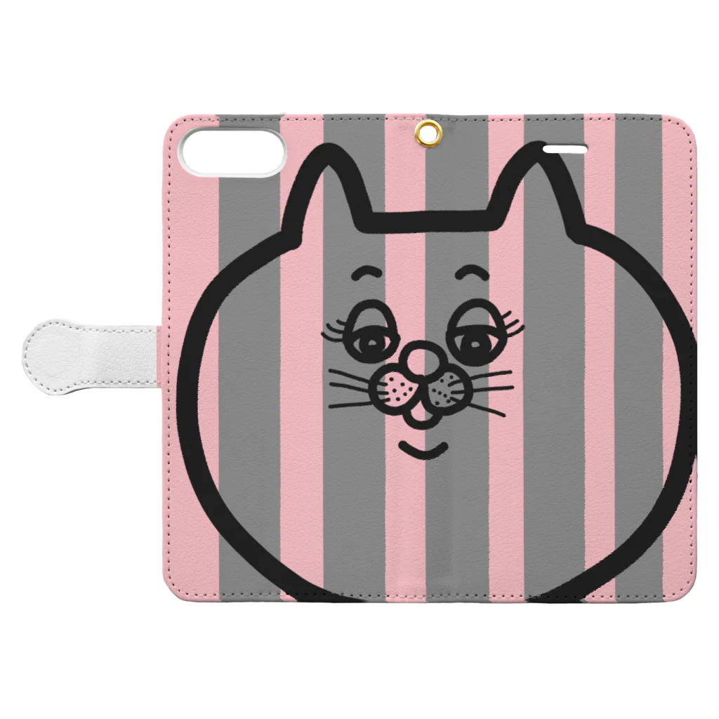 たかきゅーしょっぷのぴんくぐれーちゃん Book-Style Smartphone Case:Opened (outside)