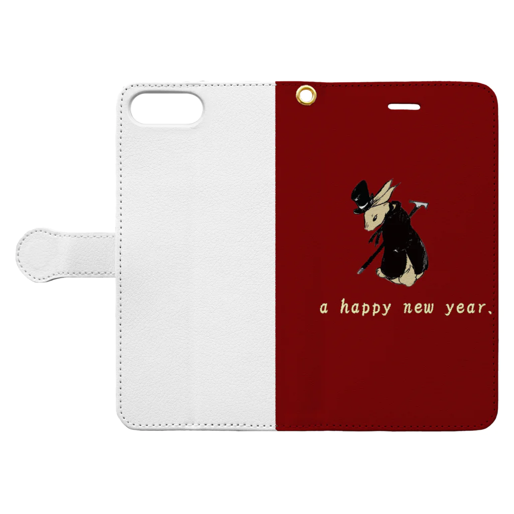 夏姫物語のhappy　new  year Book-Style Smartphone Case:Opened (outside)